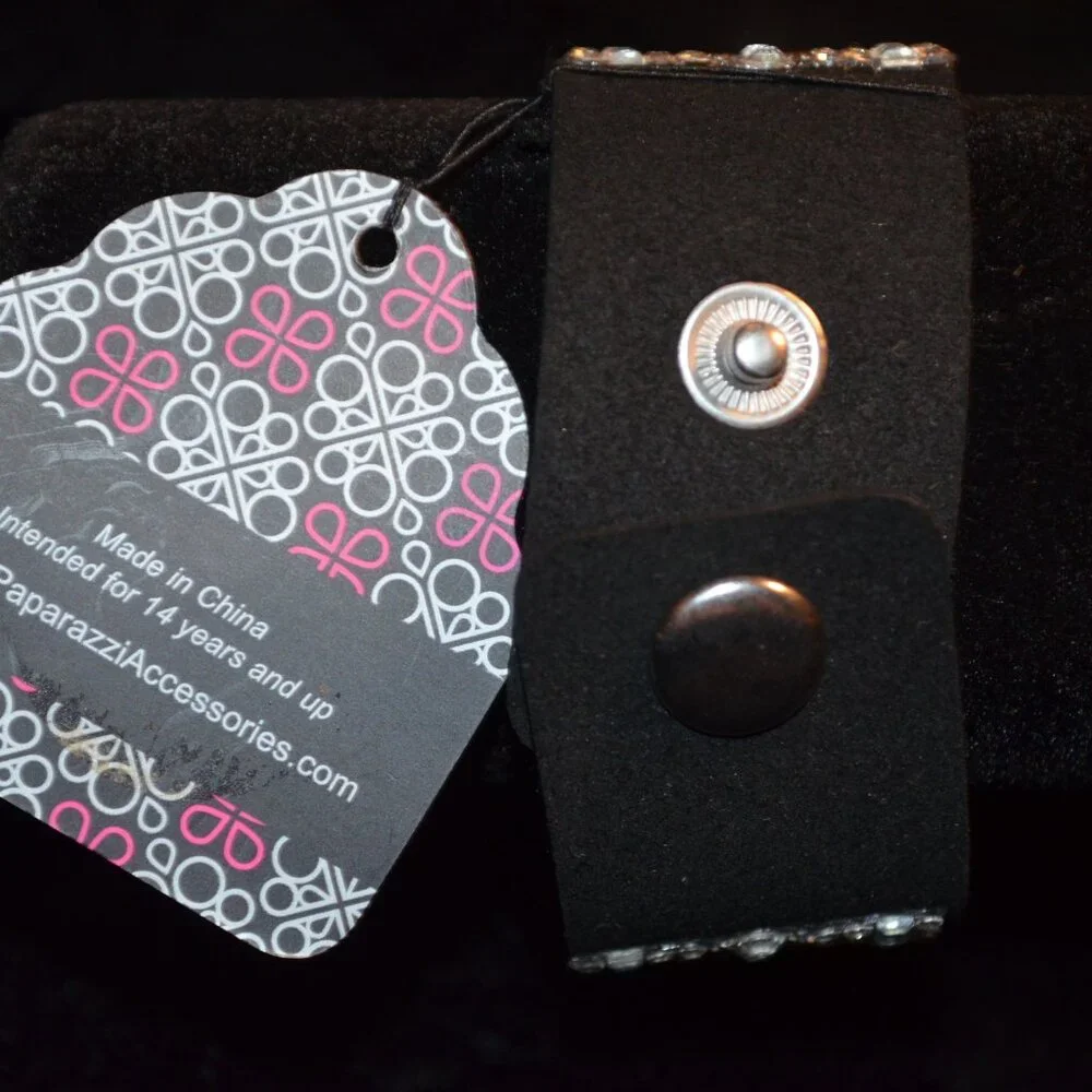 PAPARAZZI Rhinestones like Suede Adjustable 2 Snaps Bracelet Girls 14 y.o. & Up